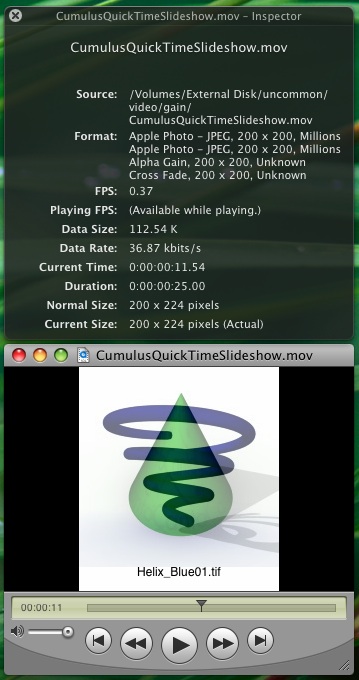 Apple QuickTime Player using the gain/fade feature