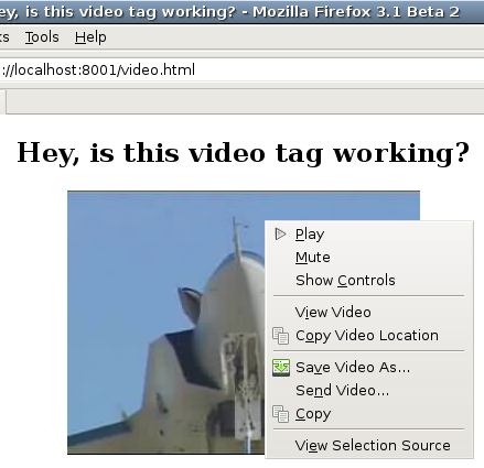 Firefox Video Tag