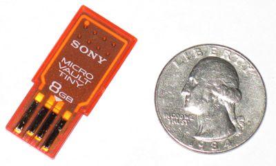 Sony Micro Vault Tiny vs. quarter