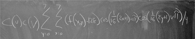 Discrete cosine transform written out on a chalkboard