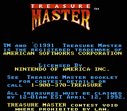 Treasure Master (NES) -- Title screen