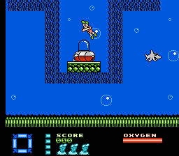 Treasure Master (NES) -- Underwater action