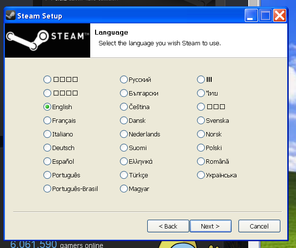 Steam setup